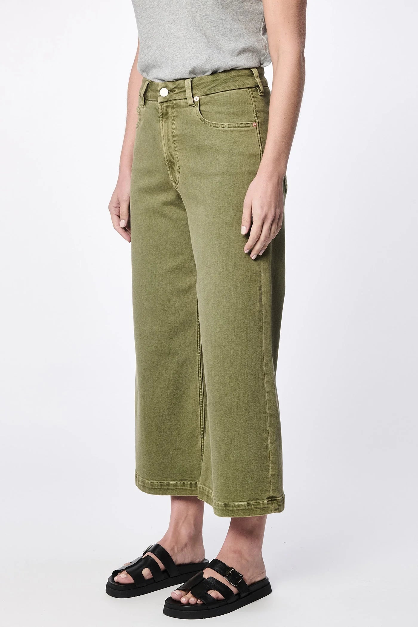 Audrey Wide Leg Jean Olive