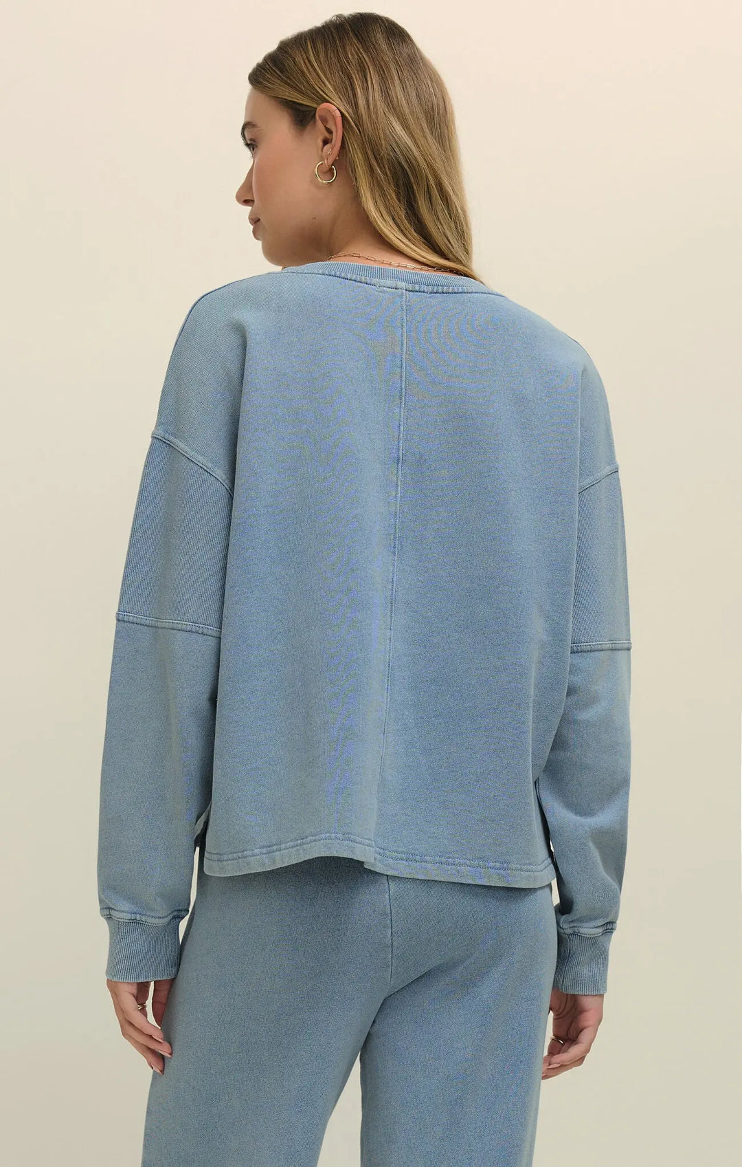 Delphine Knit Denim Sweatshirt Z Supply