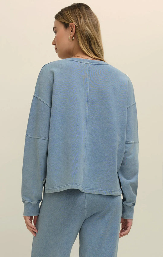 Delphine Knit Denim Sweatshirt Z Supply