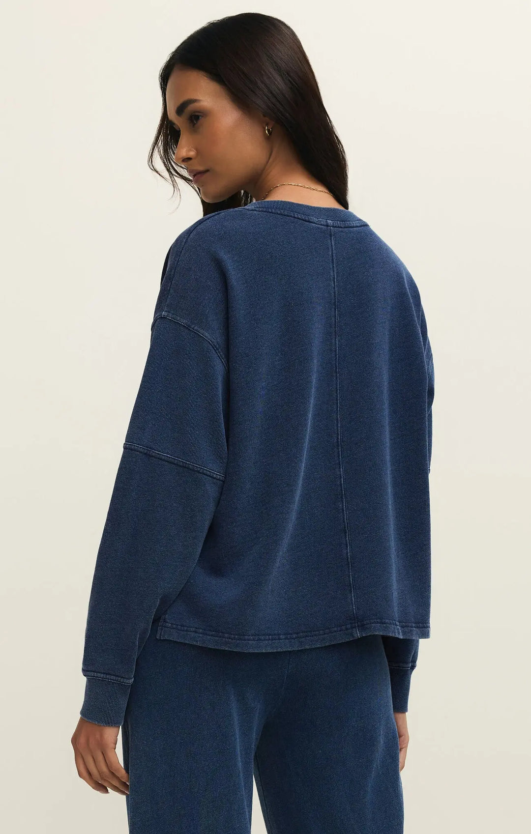 Delphine Knit Denim Sweatshirt Z Supply