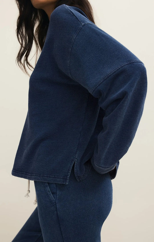 Delphine Knit Denim Sweatshirt Z Supply