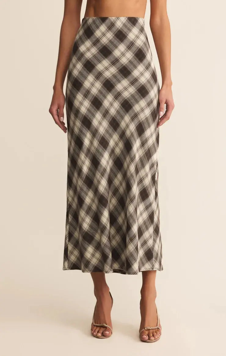 Europa Plaid Midi Skirt Z Supply
