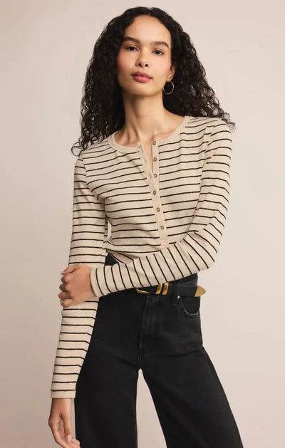Eve Stripe Henley - Beloved Boutique