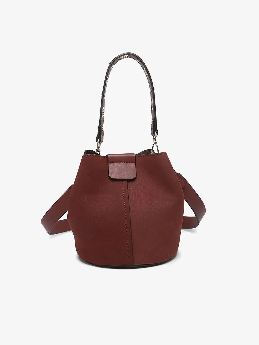 M2528SDE Farrah Suede Bucket Bag w/ Top Handle & Inner Bag - Beloved Boutique