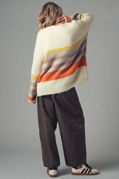 Fawn Striped Cardigan - Beloved Boutique