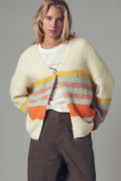 Fawn Striped Cardigan - Beloved Boutique