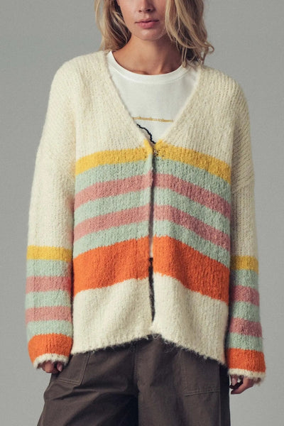 Fawn Striped Cardigan - Beloved Boutique