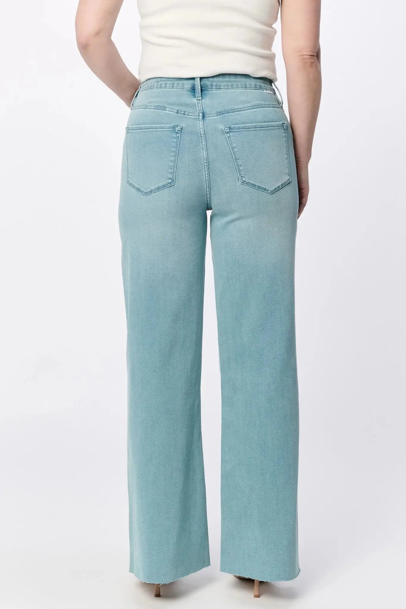 Fiona Wide Leg Jean Blue Mint - Beloved Boutique