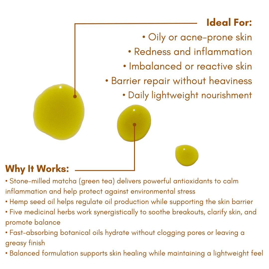 Green Tea Hemp Serum – Balancing &amp; Calming Facial Oil - Beloved Boutique 