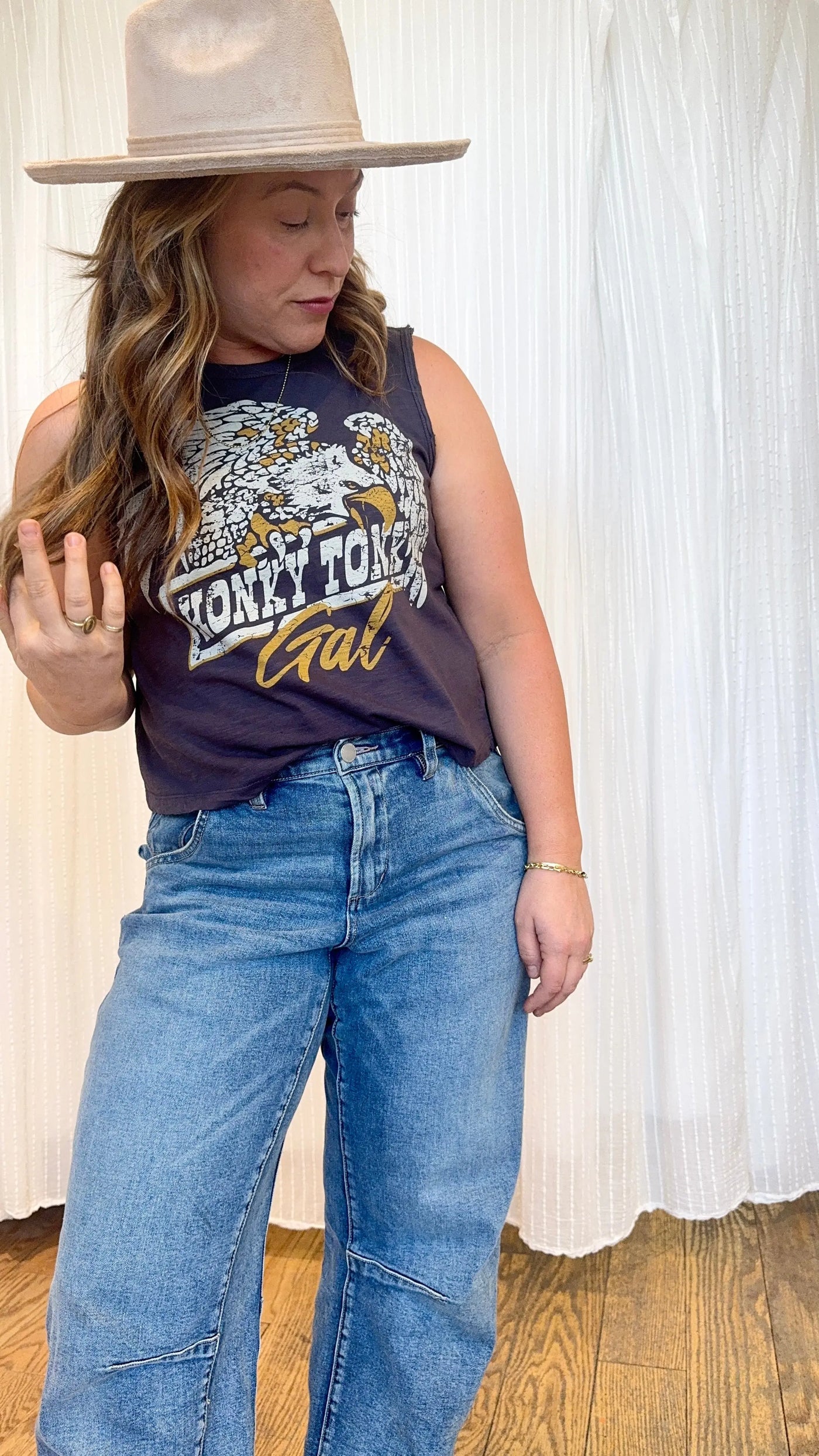 Honky Tonk Gal Muscle Tank Country Deep