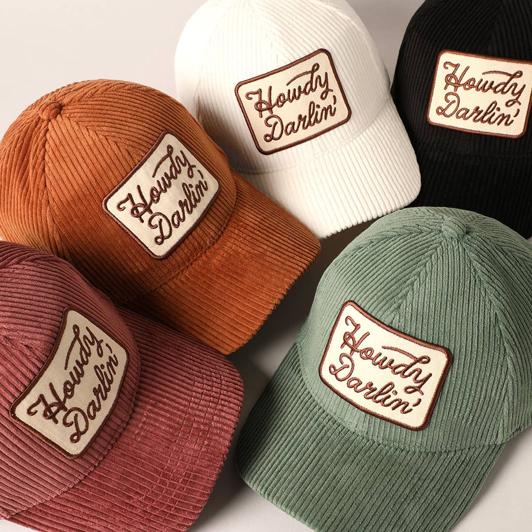Howdy Darlin' Corduroy Cap - Beloved Boutique