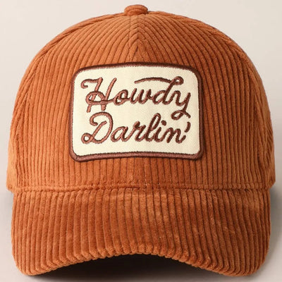 Howdy Darlin' Corduroy Cap - Beloved Boutique