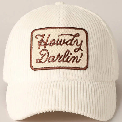 Howdy Darlin' Corduroy Cap - Beloved Boutique