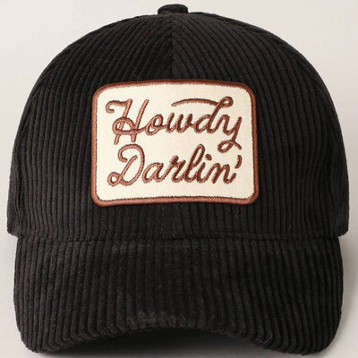 Howdy Darlin' Corduroy Cap - Beloved Boutique