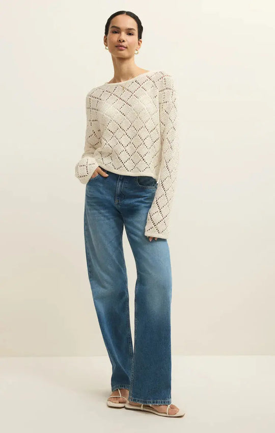 Hullen Crochet Sweater - Beloved Boutique 