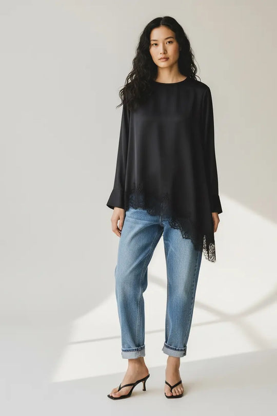 Jade Asymmetric Blouse - Beloved Boutique 