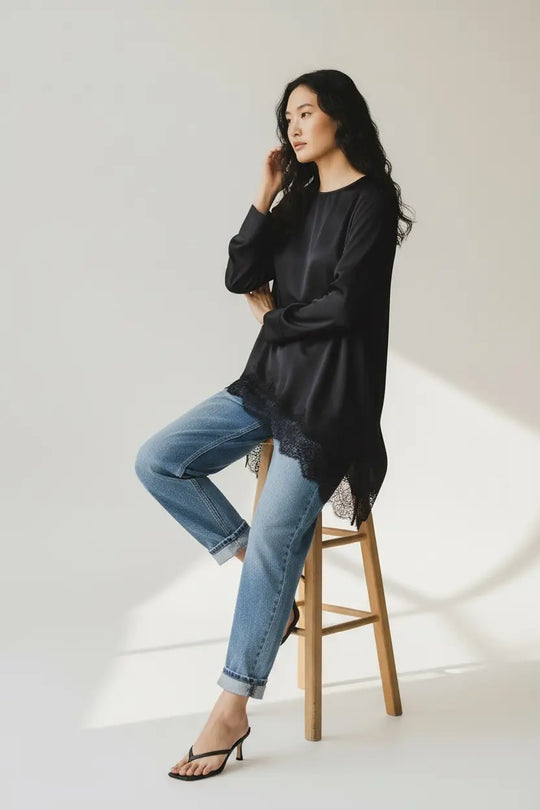 Jade Asymmetric Blouse - Beloved Boutique 
