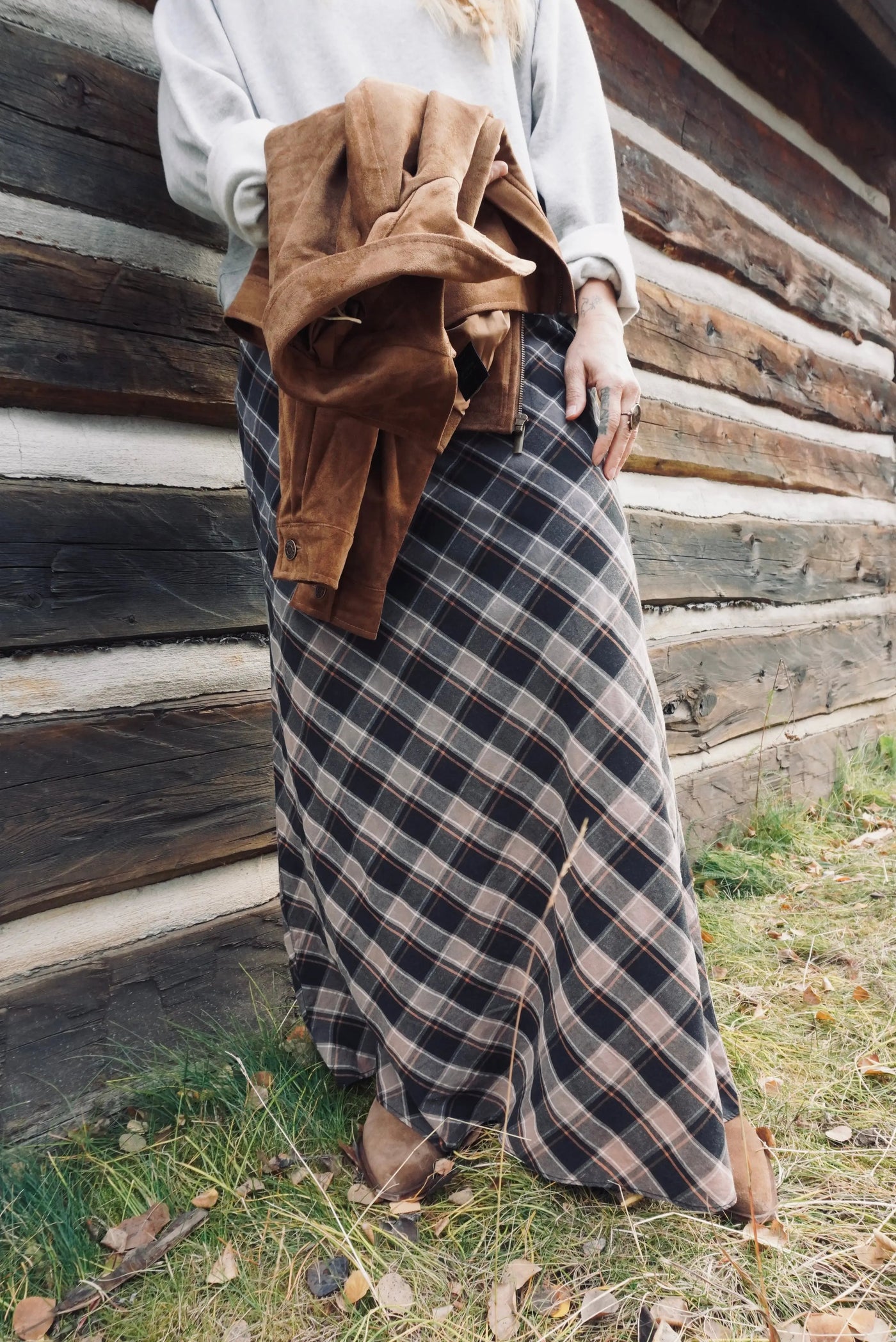 Knox Ombre Plaid Skirt Promesa