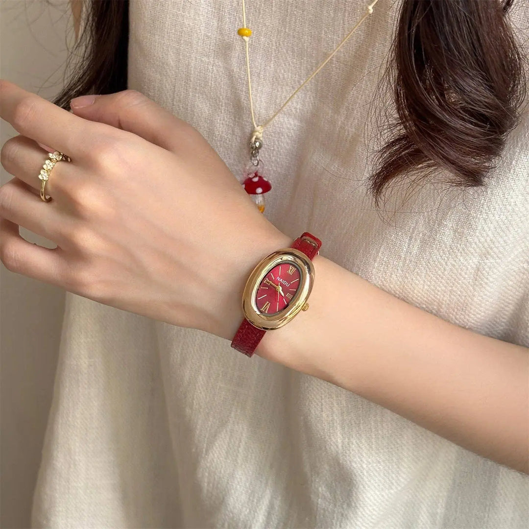 Leather Strap Vintage Oval Watch DP25F755 Dipped Shop