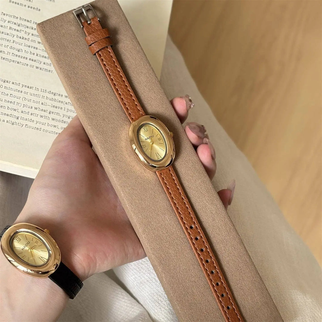 Leather Strap Vintage Oval Watch DP25F755 Dipped Shop