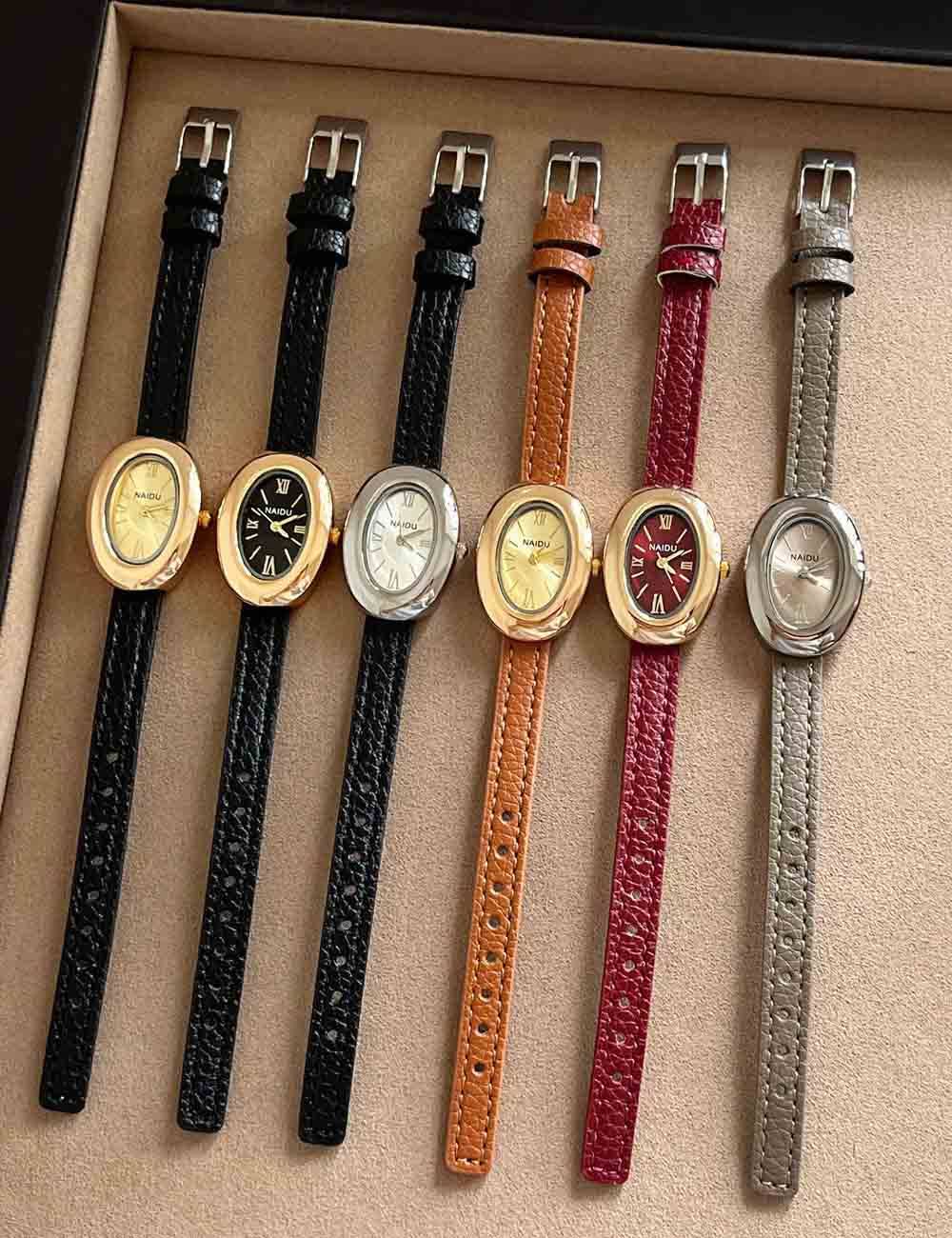 Leather Strap Vintage Oval Watch DP25F755 Dipped Shop