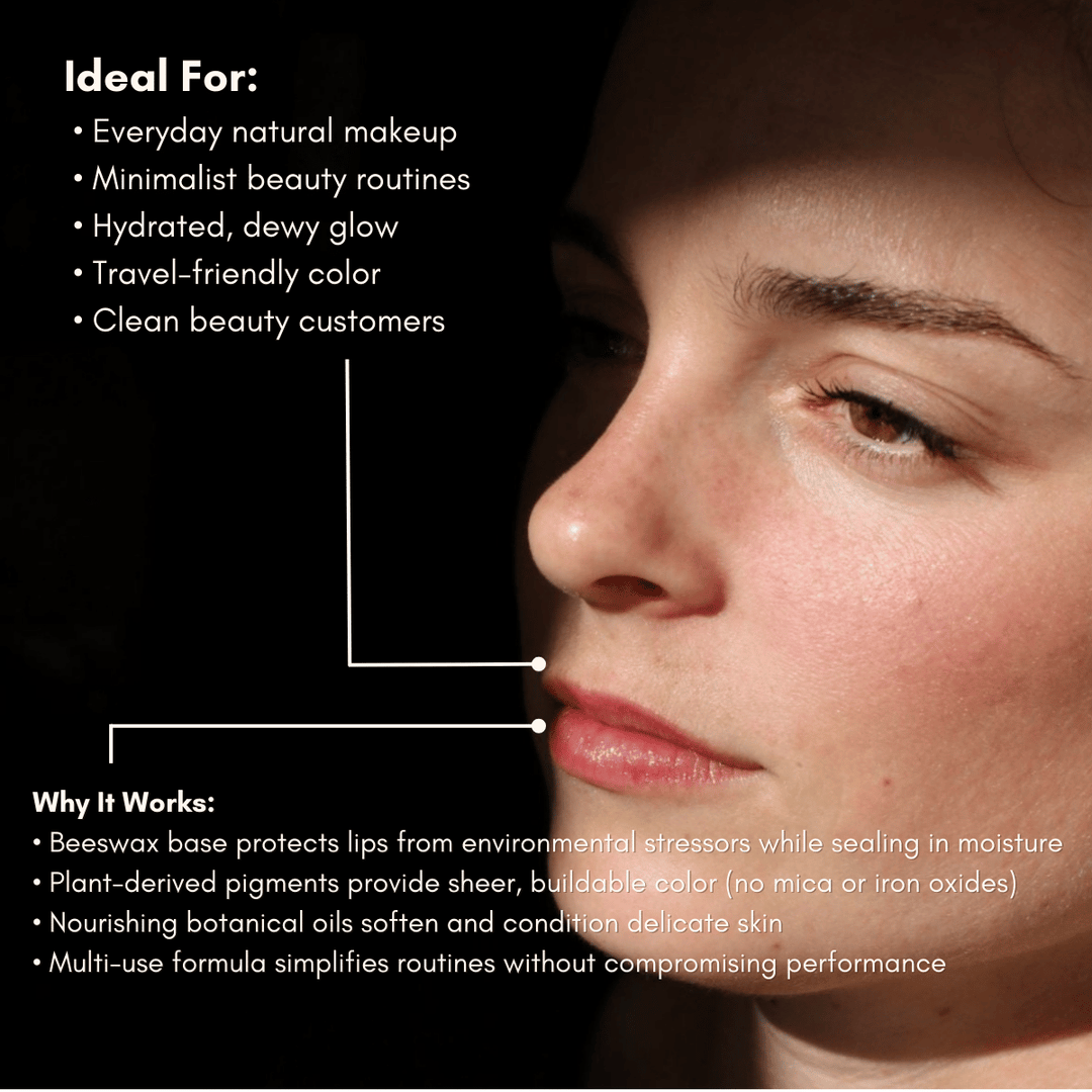 Lips Cheeks Tint - Biodegradable Tube, Beeswax - Beloved Boutique 