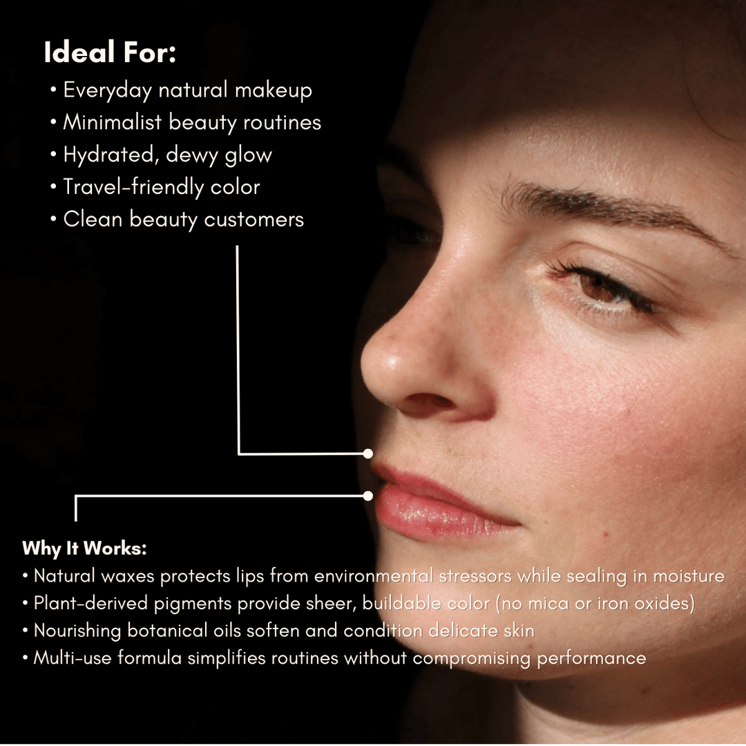 Lips Cheeks Tint - Biodegradable Tube, Vegan Wax - Beloved Boutique 