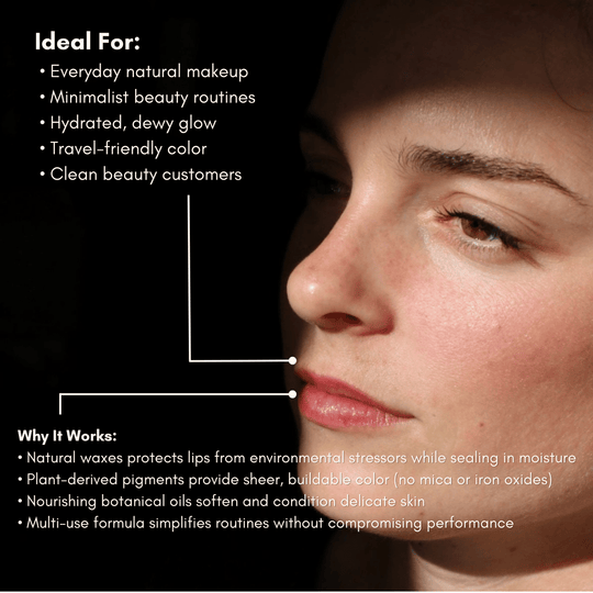 Lips Cheeks Tint - Biodegradable Tube, Vegan Wax - Beloved Boutique 