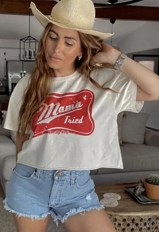 Mama Tried Crop Tee Country Deep
