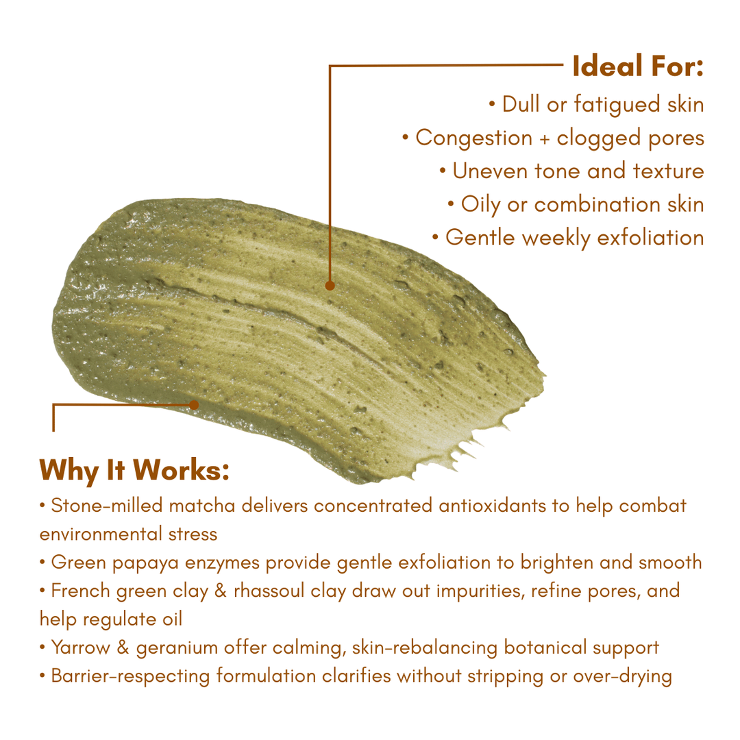 Matcha Enzyme Mask Packet - Biodegradable Packet - Beloved Boutique 