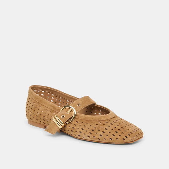 Mikel Perforated Suede Ballet Flat Dolce Vita