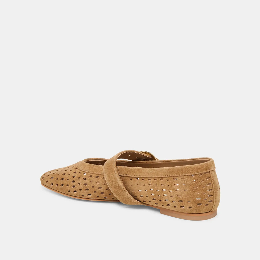 Mikel Perforated Suede Ballet Flat Dolce Vita