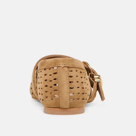 Mikel Perforated Suede Ballet Flat Dolce Vita