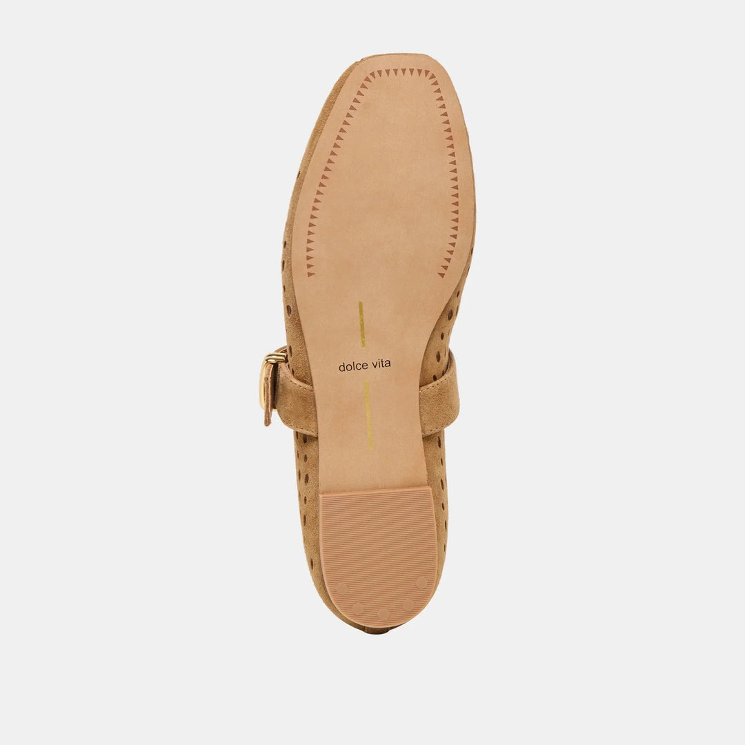 Mikel Perforated Suede Ballet Flat Dolce Vita