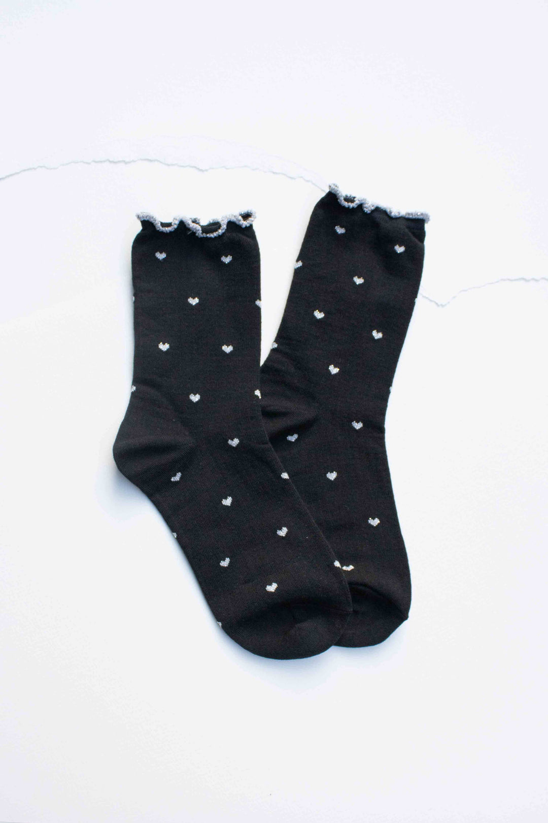 Mini Heart Ruffle Cotton Blend Socks - Beloved Boutique 