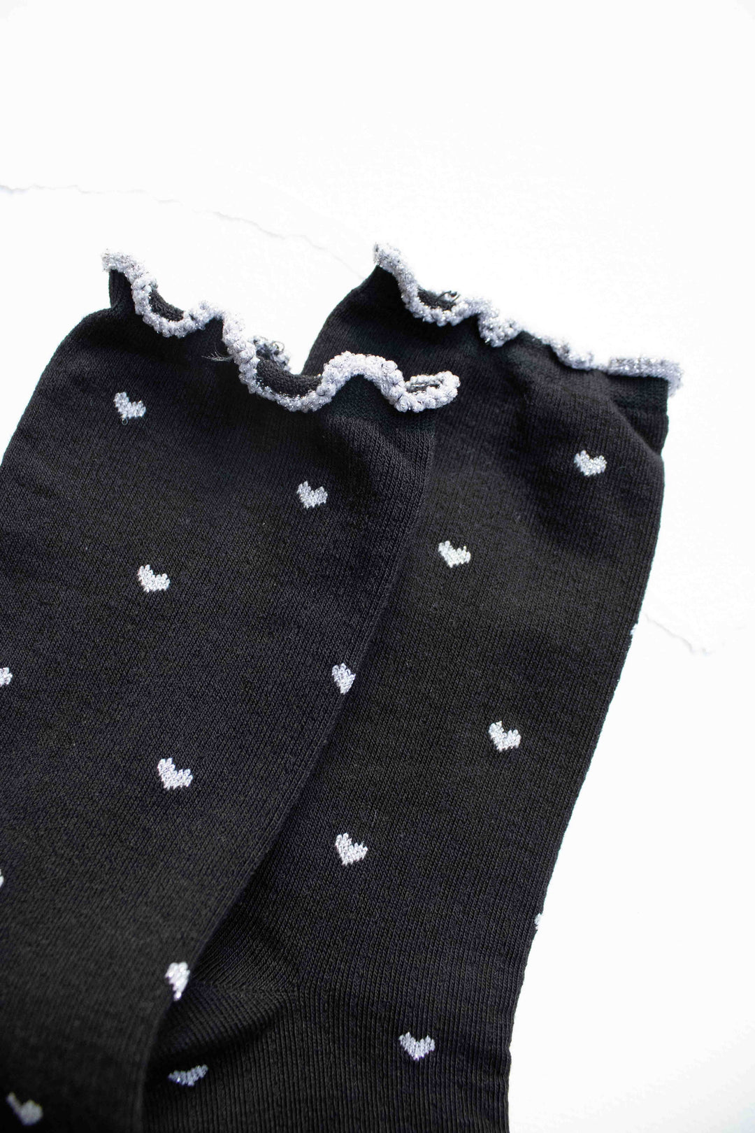 Mini Heart Ruffle Cotton Blend Socks - Beloved Boutique 