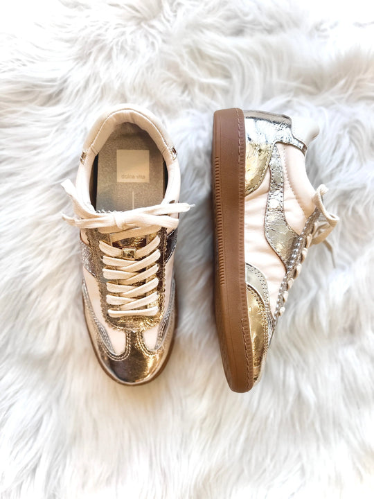 Notice Silver/Gold Leather Sneaker Dolce Vita