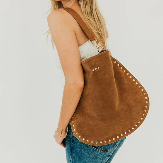 Rosalie Rivet Suede Hobo Bag - Beloved Boutique 