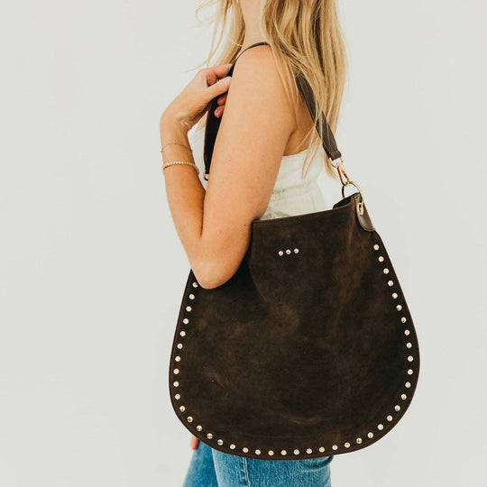 Rosalie Rivet Suede Hobo Bag - Beloved Boutique 