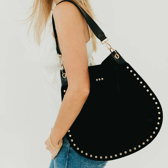 Rosalie Rivet Suede Hobo Bag - Beloved Boutique 