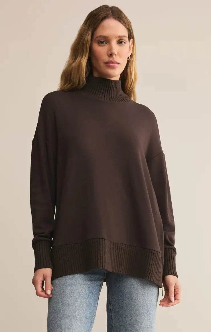 Sable Luxe Mock Neck Top - Beloved Boutique