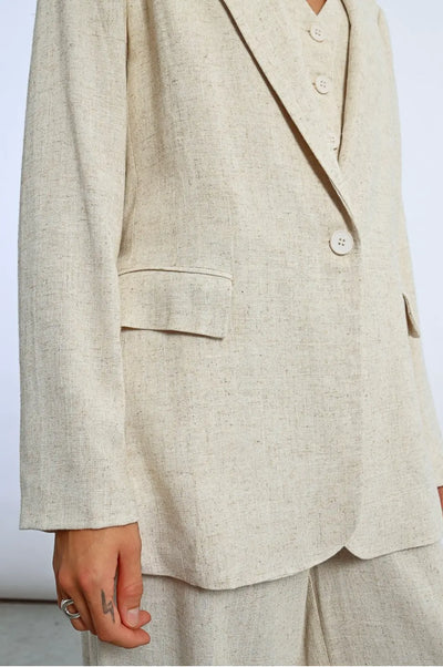 Coastal Linen Blazer MOLLY BRACKEN