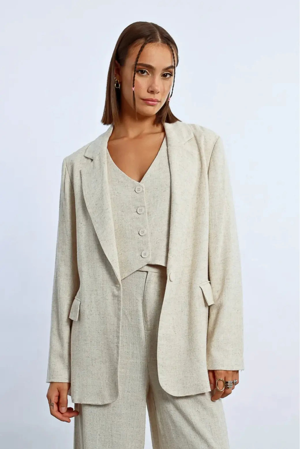 Coastal Linen Blazer MOLLY BRACKEN