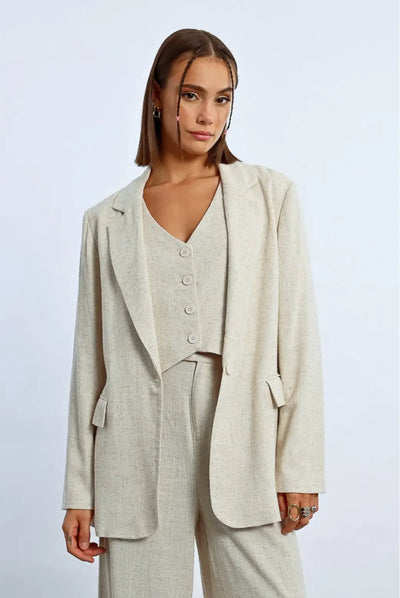 Coastal Linen Blazer MOLLY BRACKEN