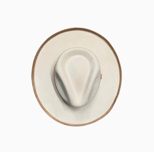 Two-Toned Pencil Curled Vegan Suede Hat