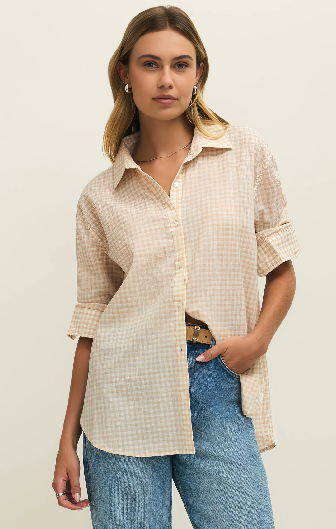 Seaport Button Up Top - Beloved Boutique 