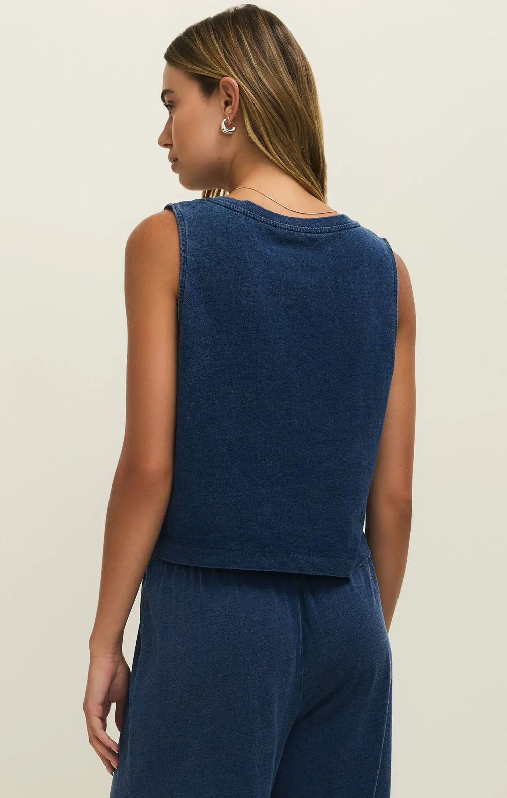 Sloane V-Neck Denim Tank - Beloved Boutique 