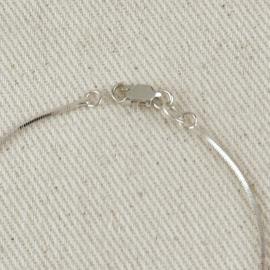 Sterling Silver Square Herringbone Bracelet 1.0mm GoldFi