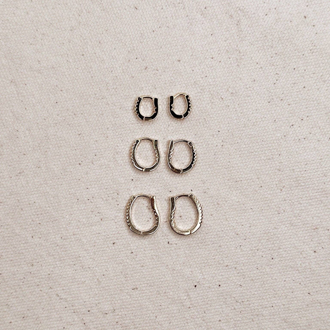 U Shape In &amp; Out CZ Clicker Hoop Earrings GoldFi