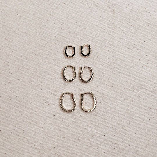 U Shape In &amp; Out CZ Clicker Hoop Earrings GoldFi
